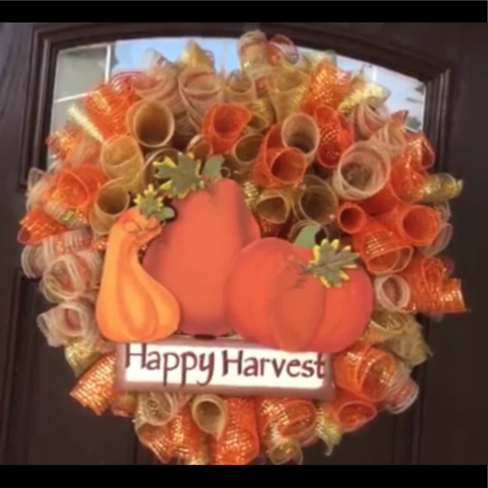 Handmade mesh deco wreaths